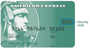 American Express security code