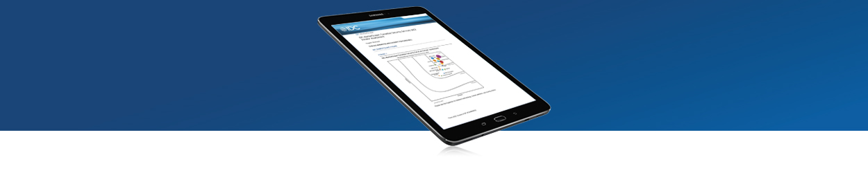 IDC MarketScape: Canadian Security Services 2022 Vendor Assessment report on a tablet