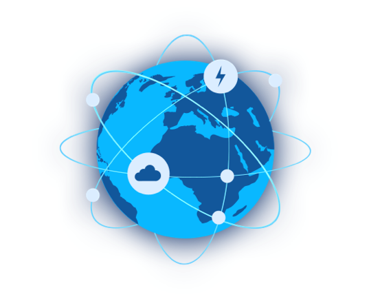 A globe showcasing availability of the network