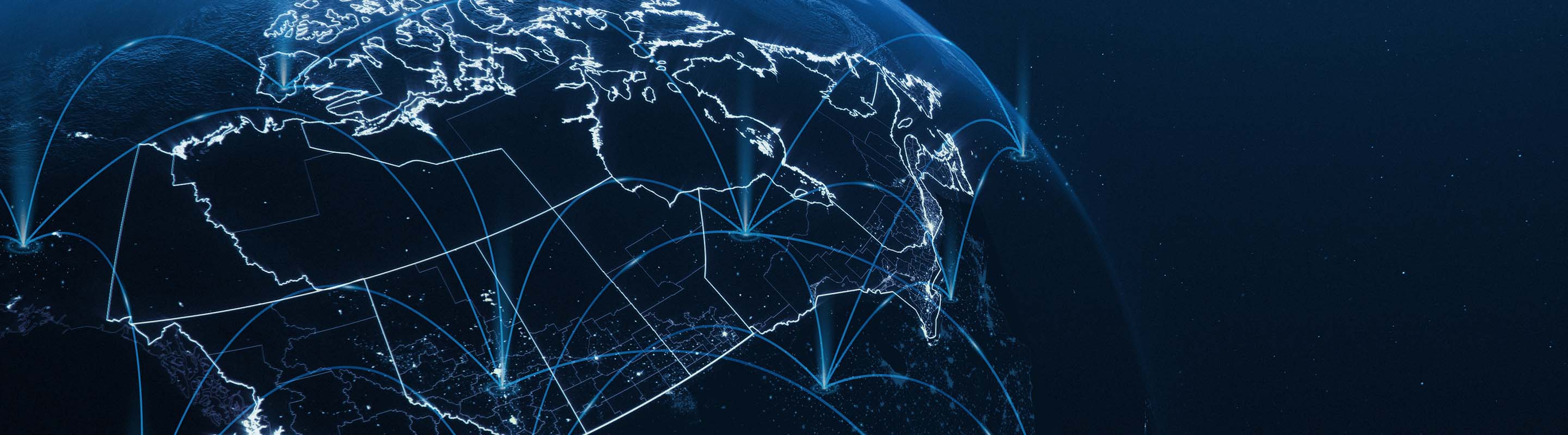 Globe showing IoT connectivity.