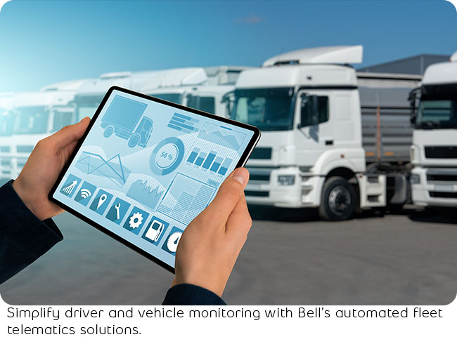 Simplify driver and vehicle monitoring with Bell’s automated fleet telematics solutions.