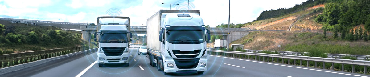 Two trucks leveraging Bell’s automated fleet telematics solutions.